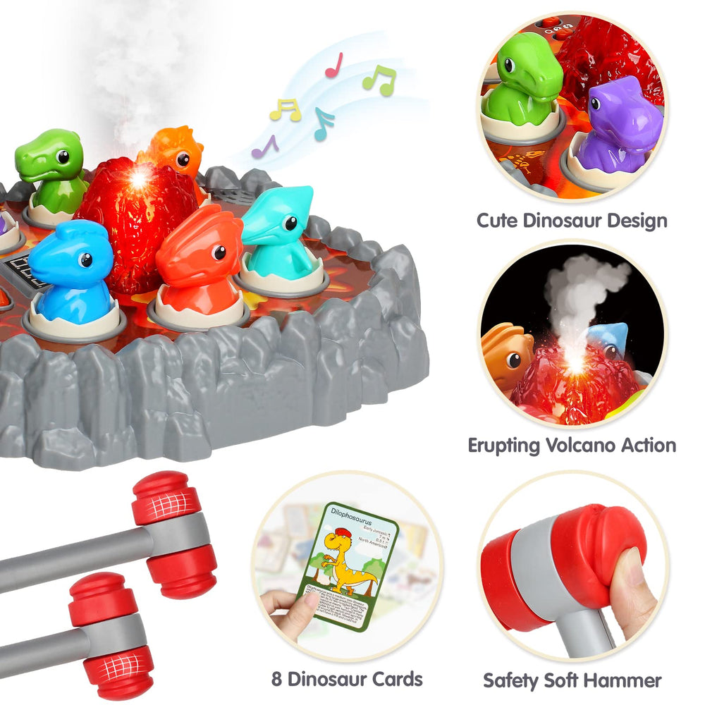 Yerloa Whack Game six-color dinosaurs invite tactile play and coordination