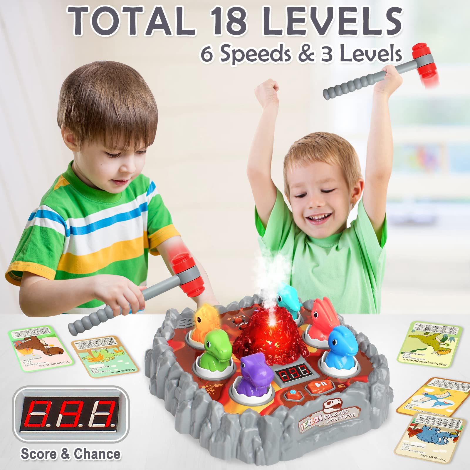 Yerloa Whack Game volcano base creates immersive pretend-play and learning