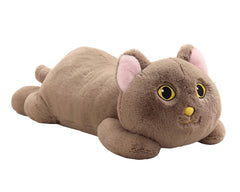 YESGIRL cat weighted plush 26.4-inch brown cuddle pillow for calm moments