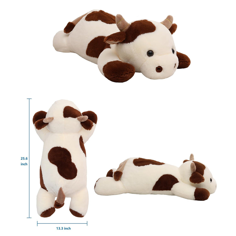 YESGIRL cow weighted plush face detail highlights cute features and comforting presence.