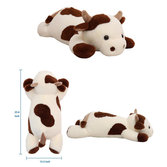 YESGIRL cow weighted plush face detail highlights cute features and comforting presence.