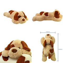YESGIRL weighted dog plush close-up of eyes and nose.