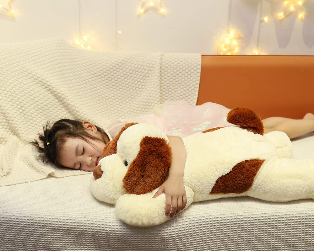 YESGIRL weighted plush shown as a bedroom decor and companion.