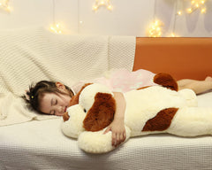 YESGIRL weighted plush shown as a bedroom decor and companion.