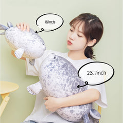 YESGIRL seal plush pillow ships vacuum-sealed for easy handling.