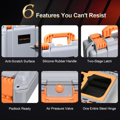 YETEETH case interior accommodates seven batteries and accessories securely.