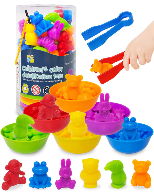 Yetonamr Counting Dinosaurs Montessori toys with colorful figures for early math exploration.
