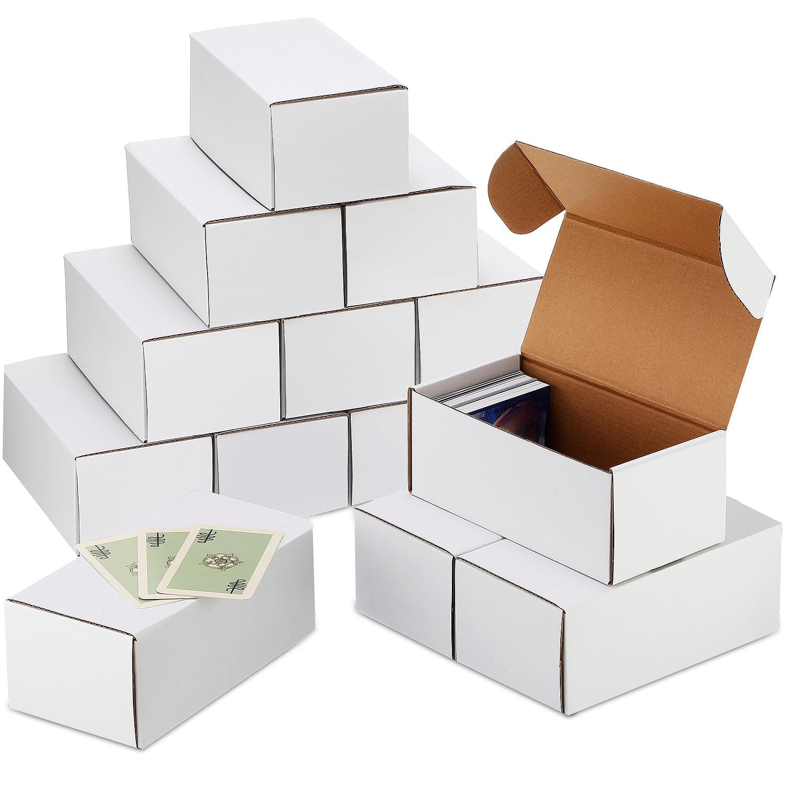 Yexiya white card storage box interior showing spacious capacity for cards