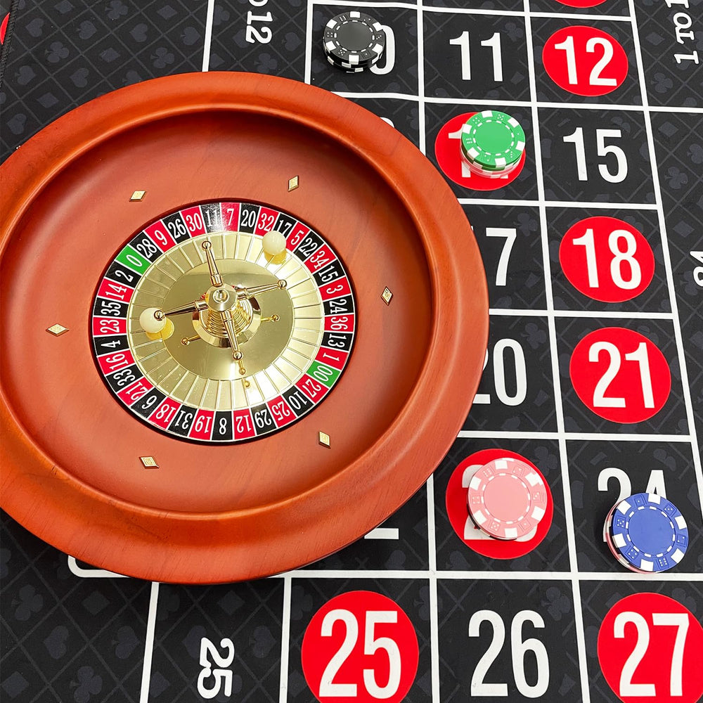 Ygebet portable roulette wheel ready for backyard gaming sessions.