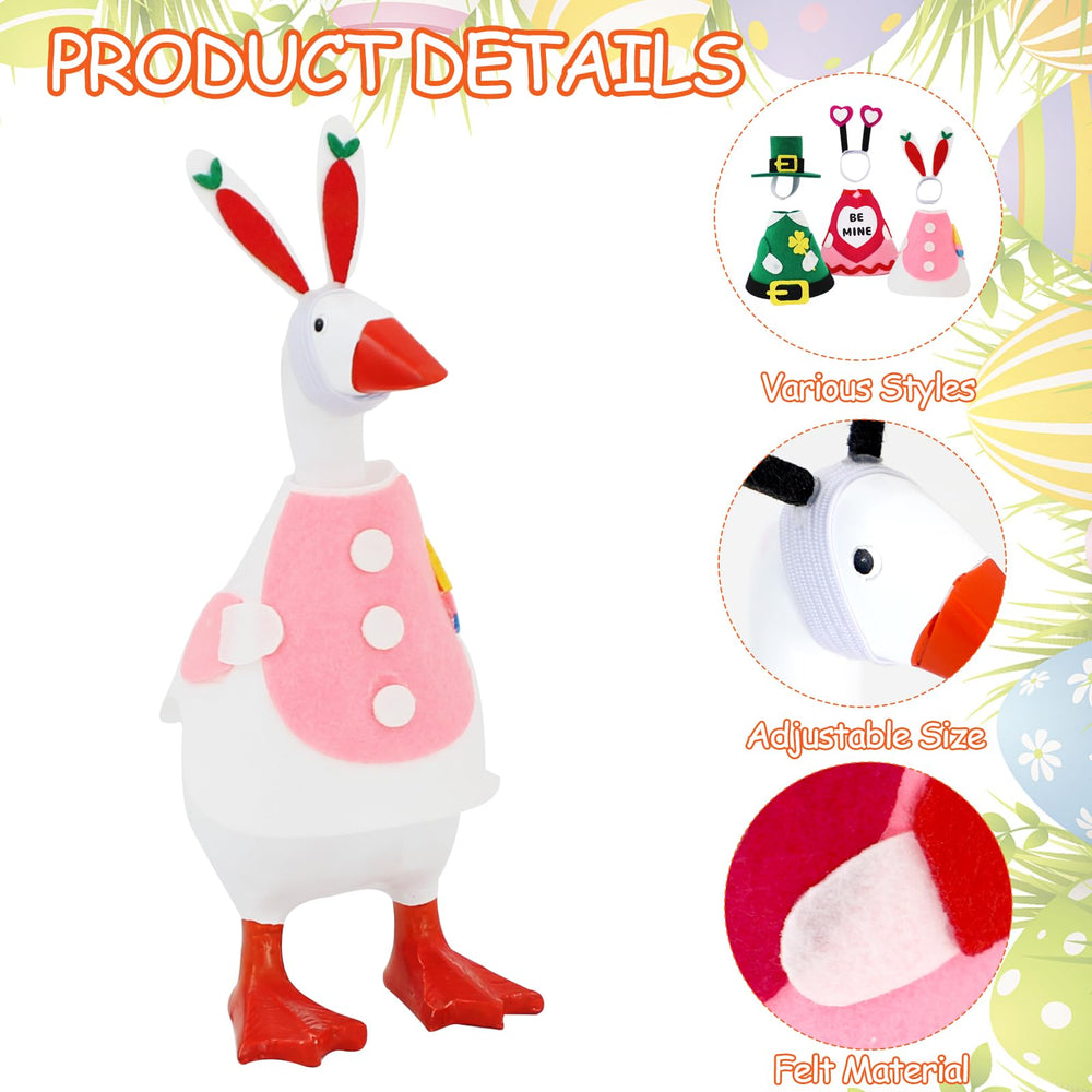 YGEINIT Easter bunny eggs outfit on a desk goose for spring centerpiece.