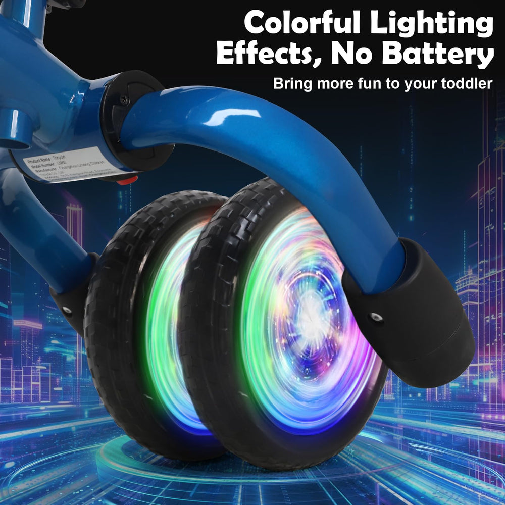 YGJT 3-in-1 Lighting Tricycle blue rear wheel glow enhances active play