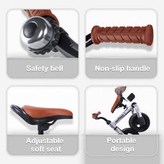 YGJT 3-in-1 tricycle EVA wheels provide smooth traction on varied surfaces.