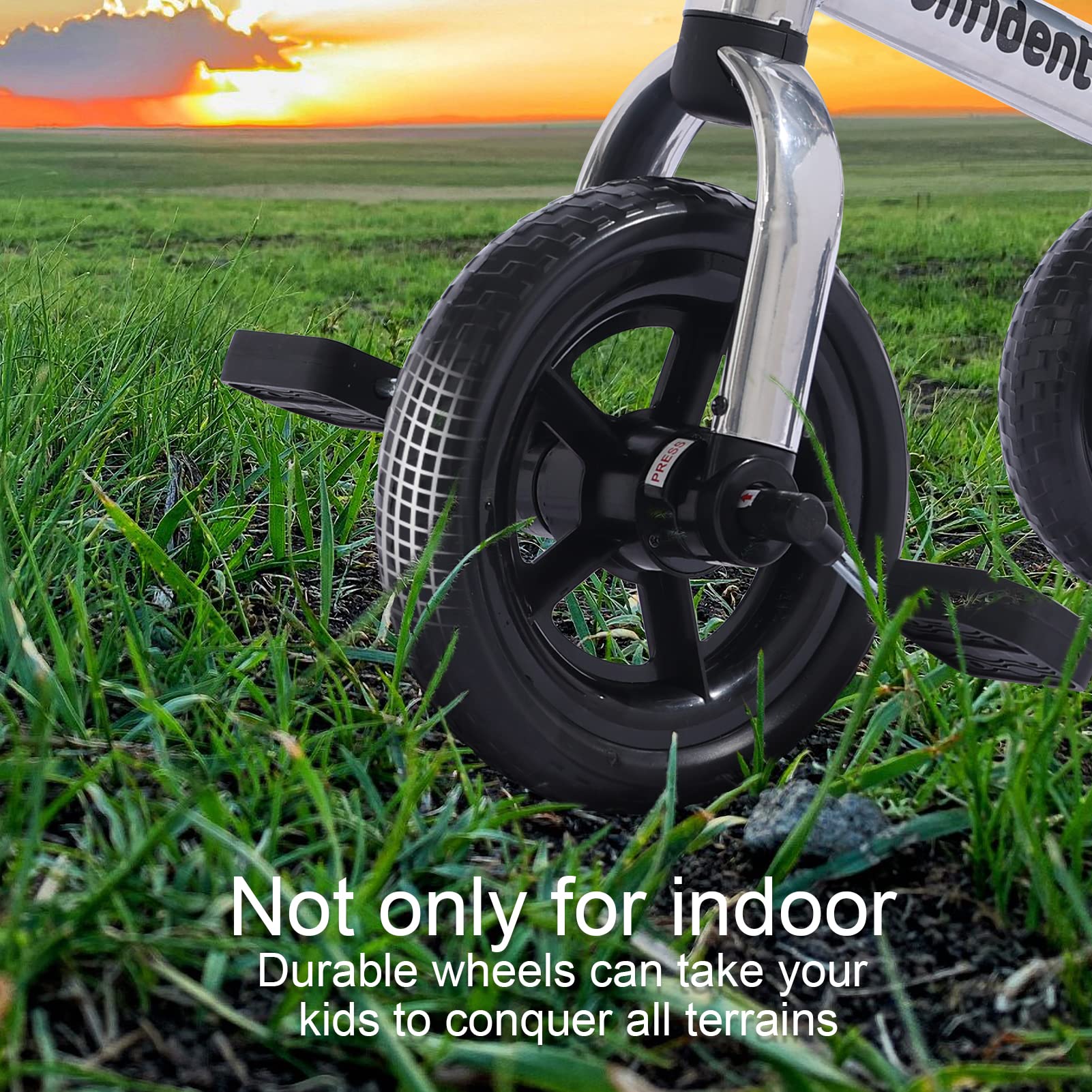 YGJT 3-in-1 tricycle non-slip handlebar supports safe, confident steering.