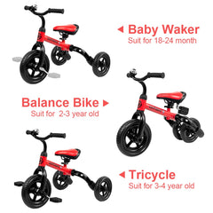 YGJT 3 in 1 tricycle with non-slip handlebar for secure steering during adventures.