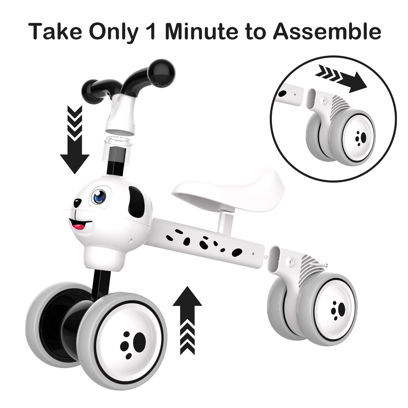 YGJT balance bike handlebar eyes blink for engaging play