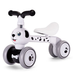 YGJT baby balance bike front view with spotty dog design