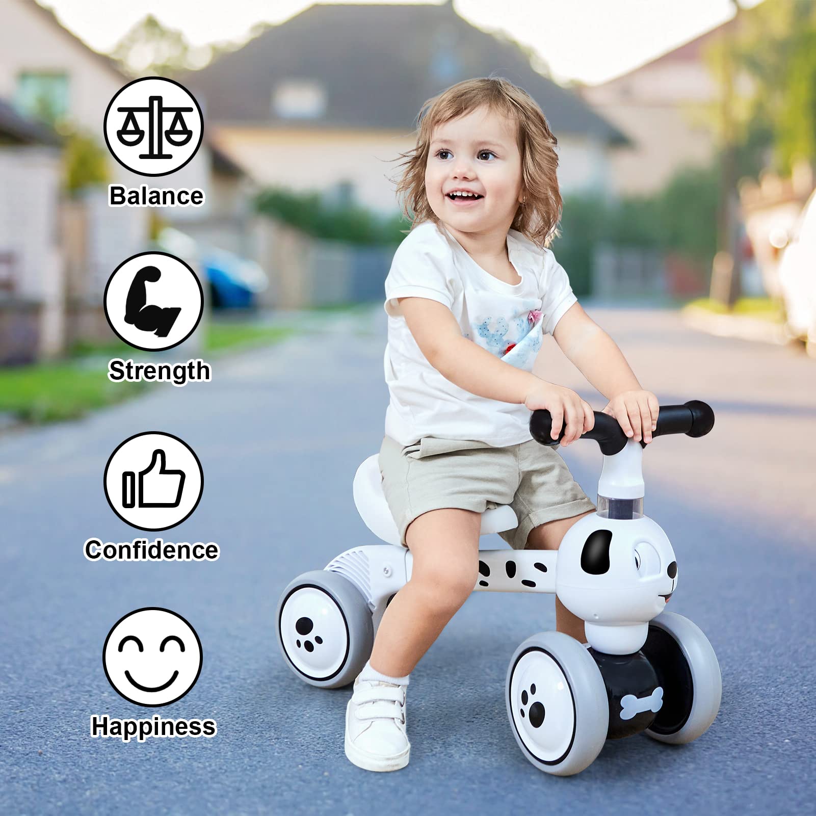 YGJT balance bike side view shows toddler-friendly compact design