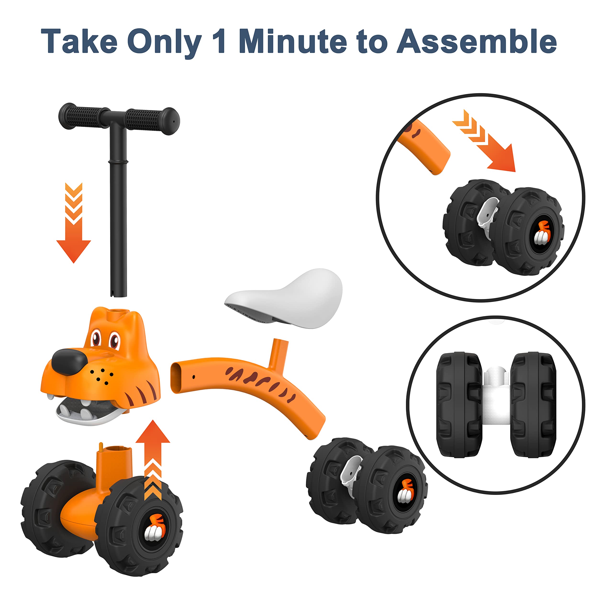 YGJT EVA handlebar provides comfortable, secure grip during play.