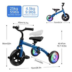 YGJT Carbon-steel frame Tricycle blue durable ride-on companion