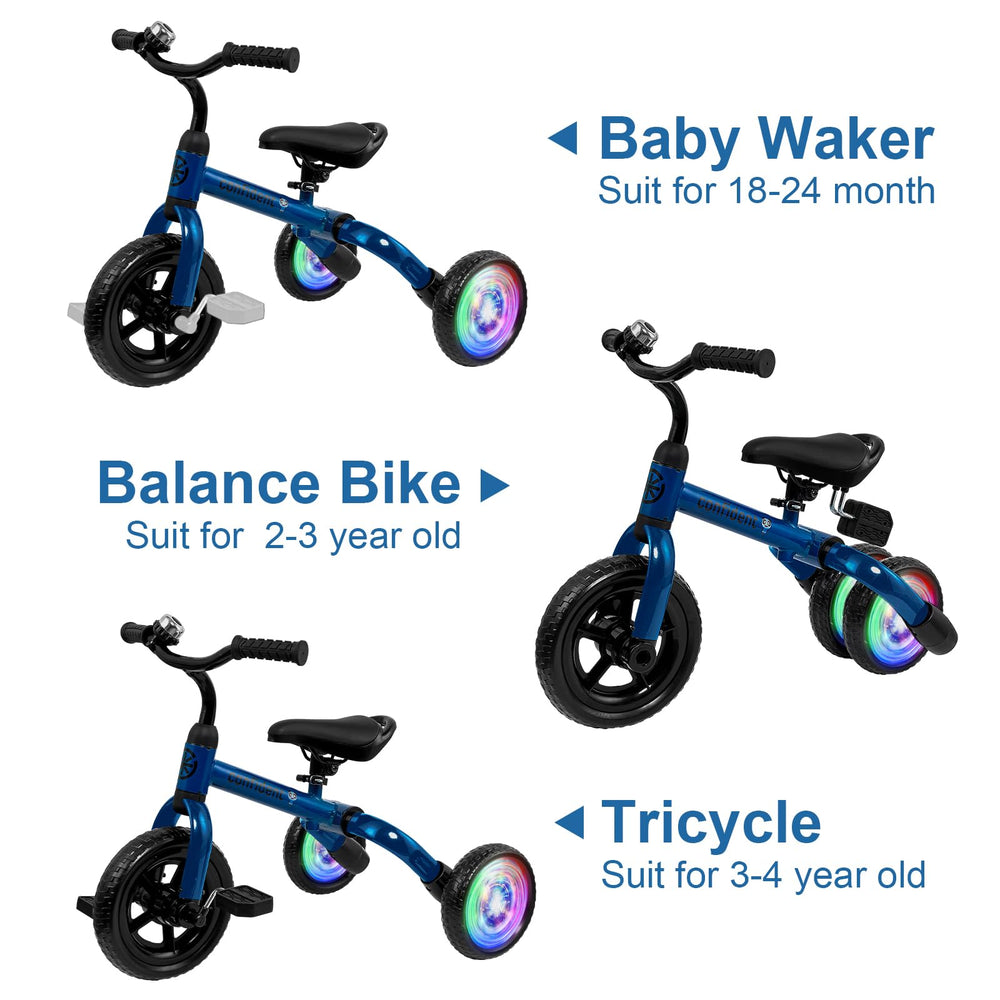 YGJT Detachable-pedal Tricycle blue easy mode transition