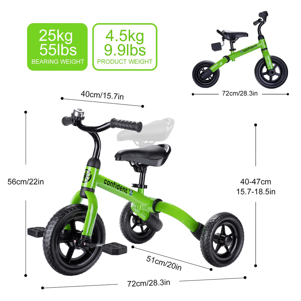 YGJT easy-assembly tricycle green for quick start