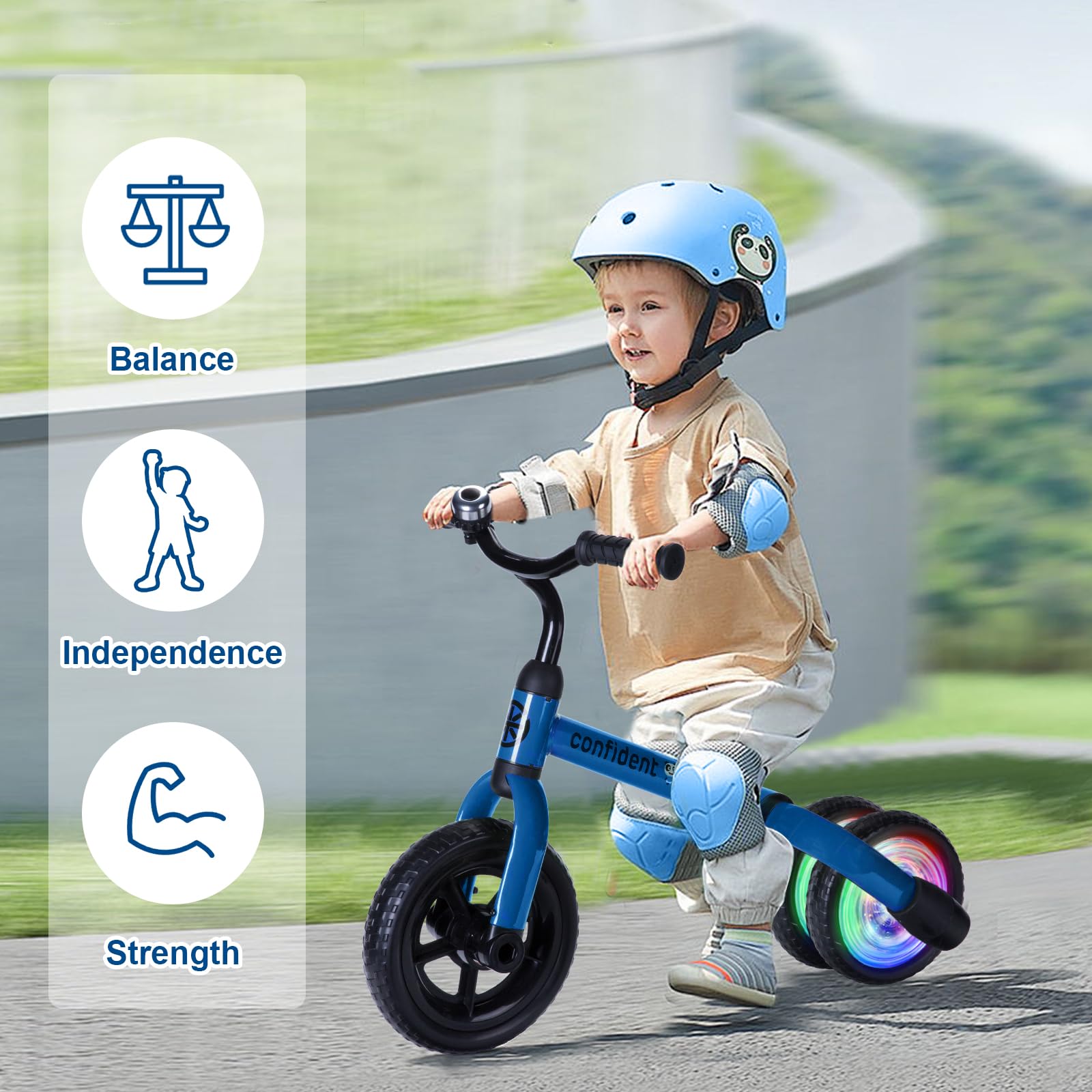 YGJT Folding Design Tricycle blue compact storage for outdoor adventures