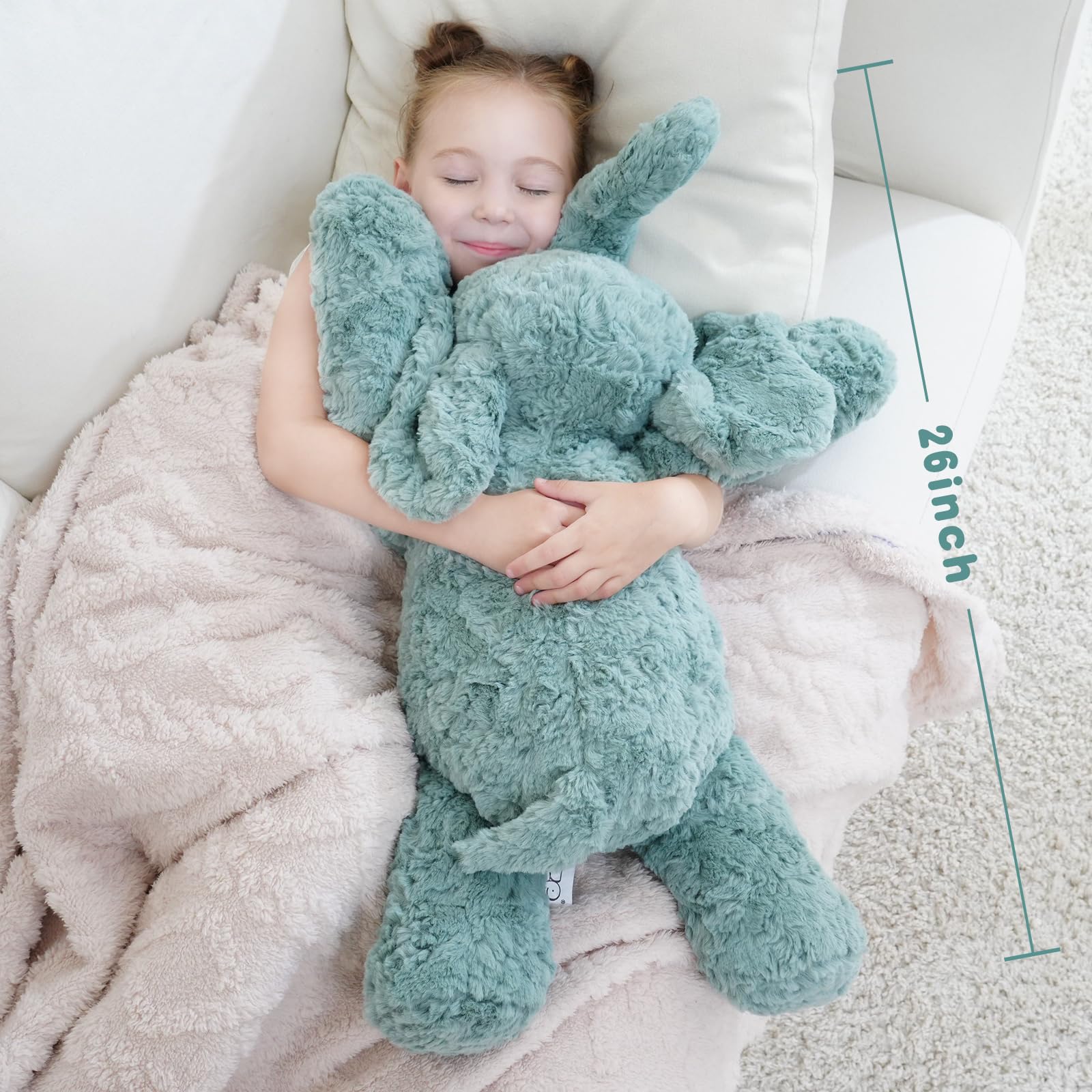 YGZE elephant plush reinforced seams built for long-lasting hugs