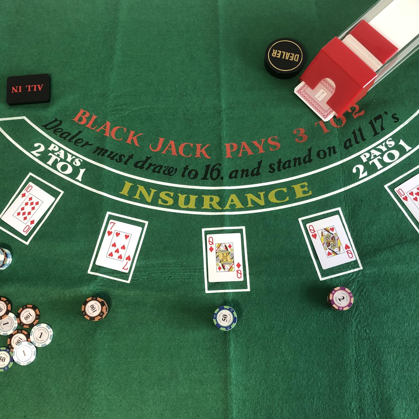 YH Poker easy-clean surface that wipes down with a dry cloth