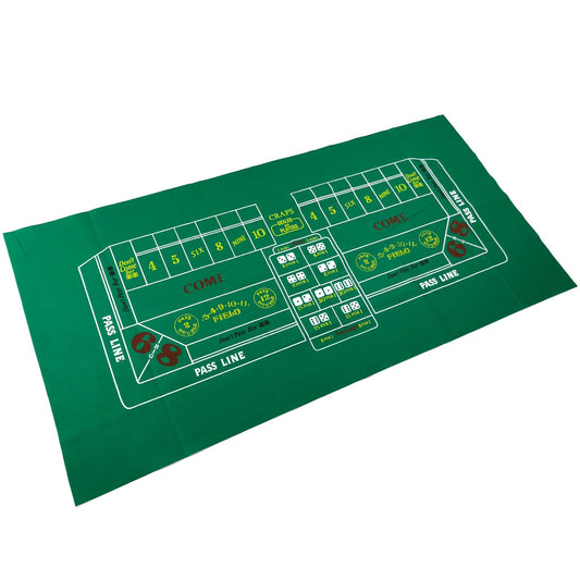 YH Poker green felt craps design ideal for casual game nights and practice