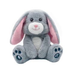 YH YUHUNG bunny plush in record mode for custom messages.