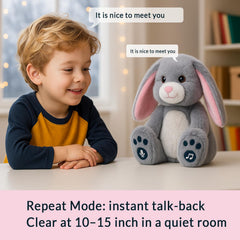 YH YUHUNG bunny plush with repeat talk-back for interactive play.