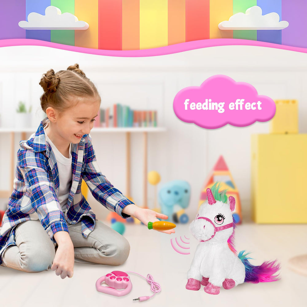 YH YUHUNG unicorn toy light-up horn creates magical visuals during play.