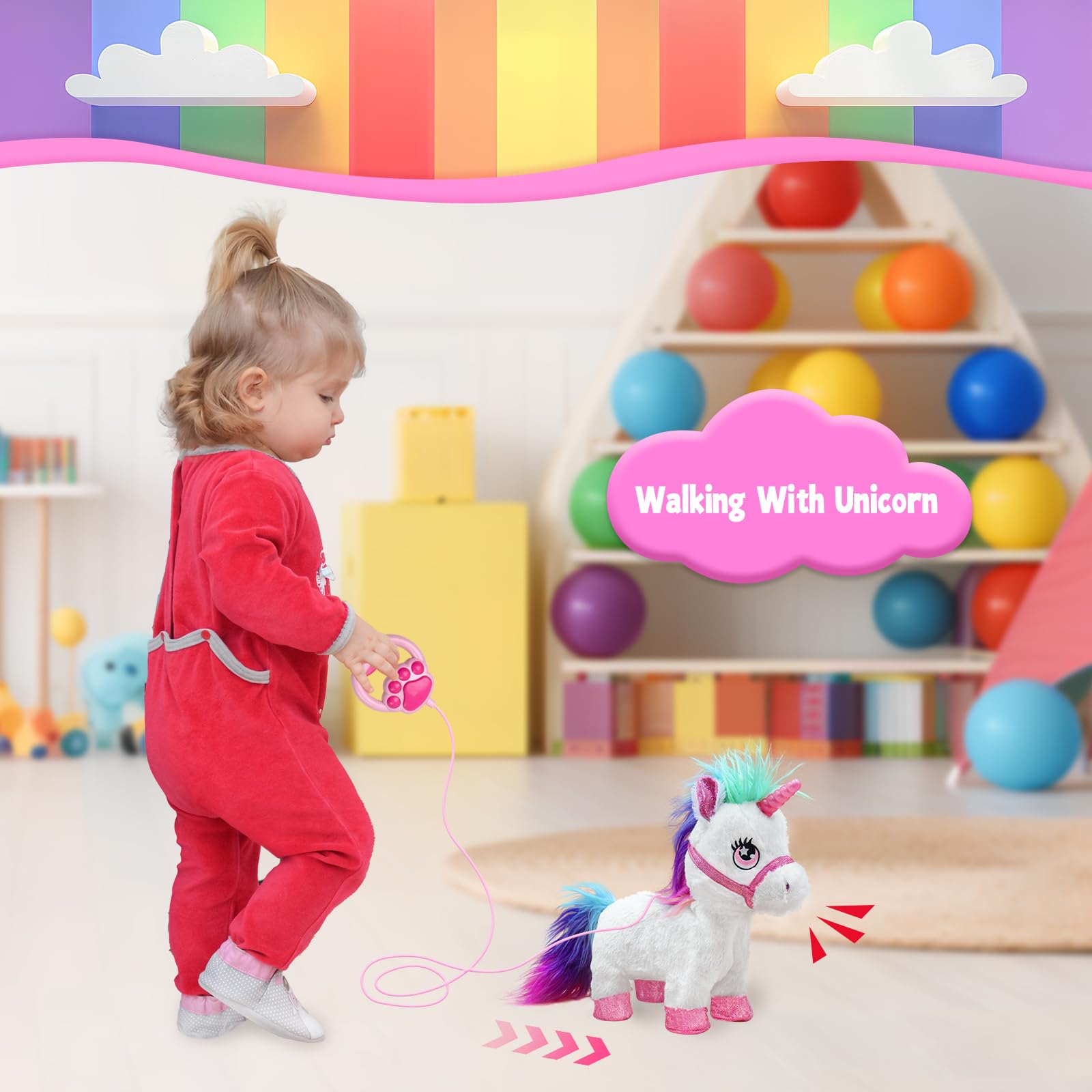 YH YUHUNG unicorn toy sits and responds to touch for imagination.