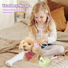YH YUHUNG vet tools set with stethoscope and syringe toy supports pet care learning
