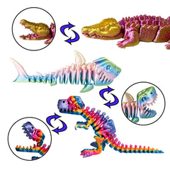 YHBWSM crystal dragon toy with sparkling joints for magical desk decor and storytelling