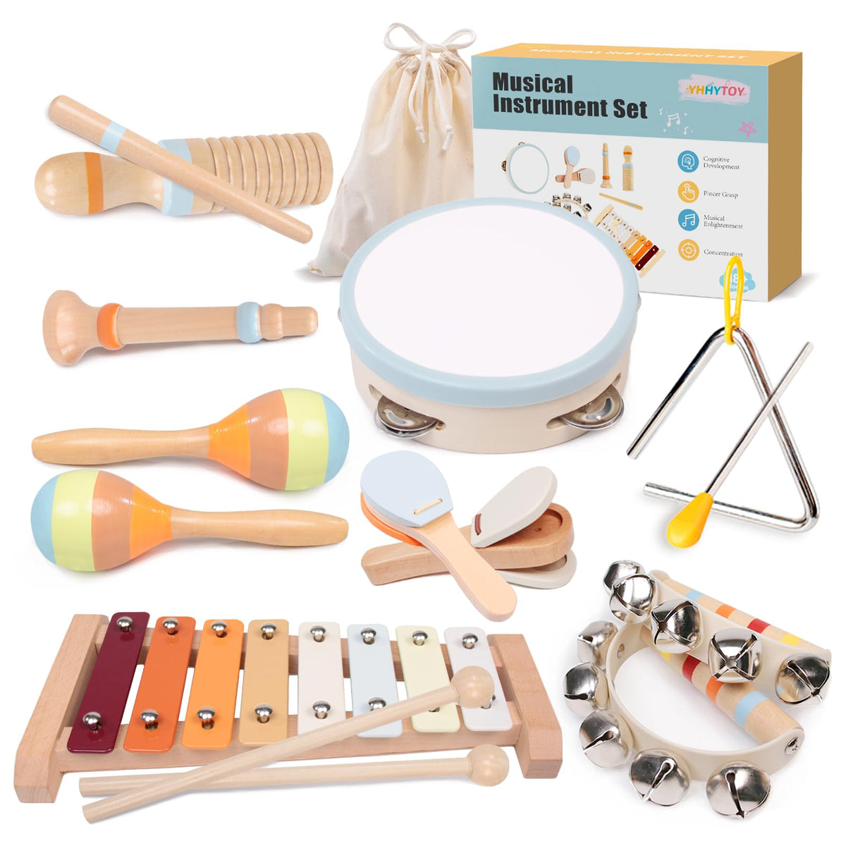 YHHYTOY xylophone for toddlers boosts early rhythm recognition and hand-eye coordination