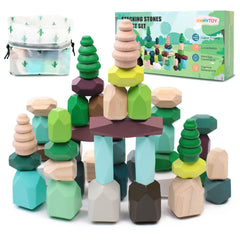 YHHYTOY forest stacking rocks set for imaginative play and fine motor skills