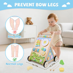 YHHYTOY walker features quiet rubber wheels protecting floors during toddler play