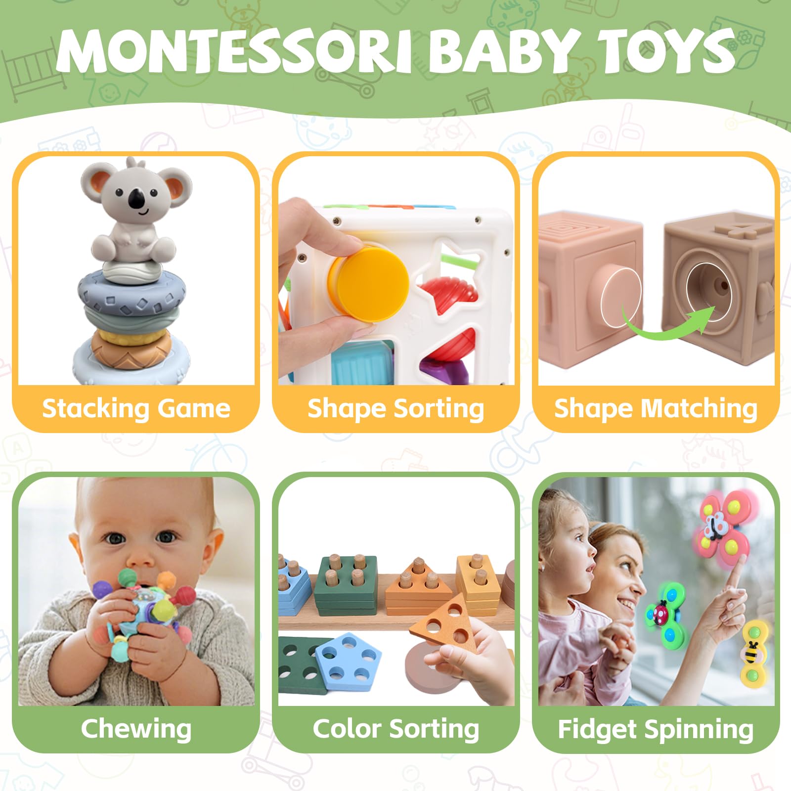 YHHYTOY teething ball with textured surfaces stimulates senses and soothes gums
