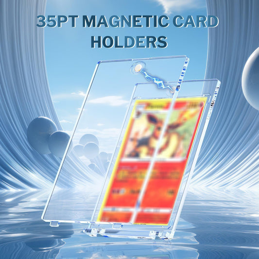 YHijf 35pt magnetic card holder shows outer dimensions for sturdy card protection.