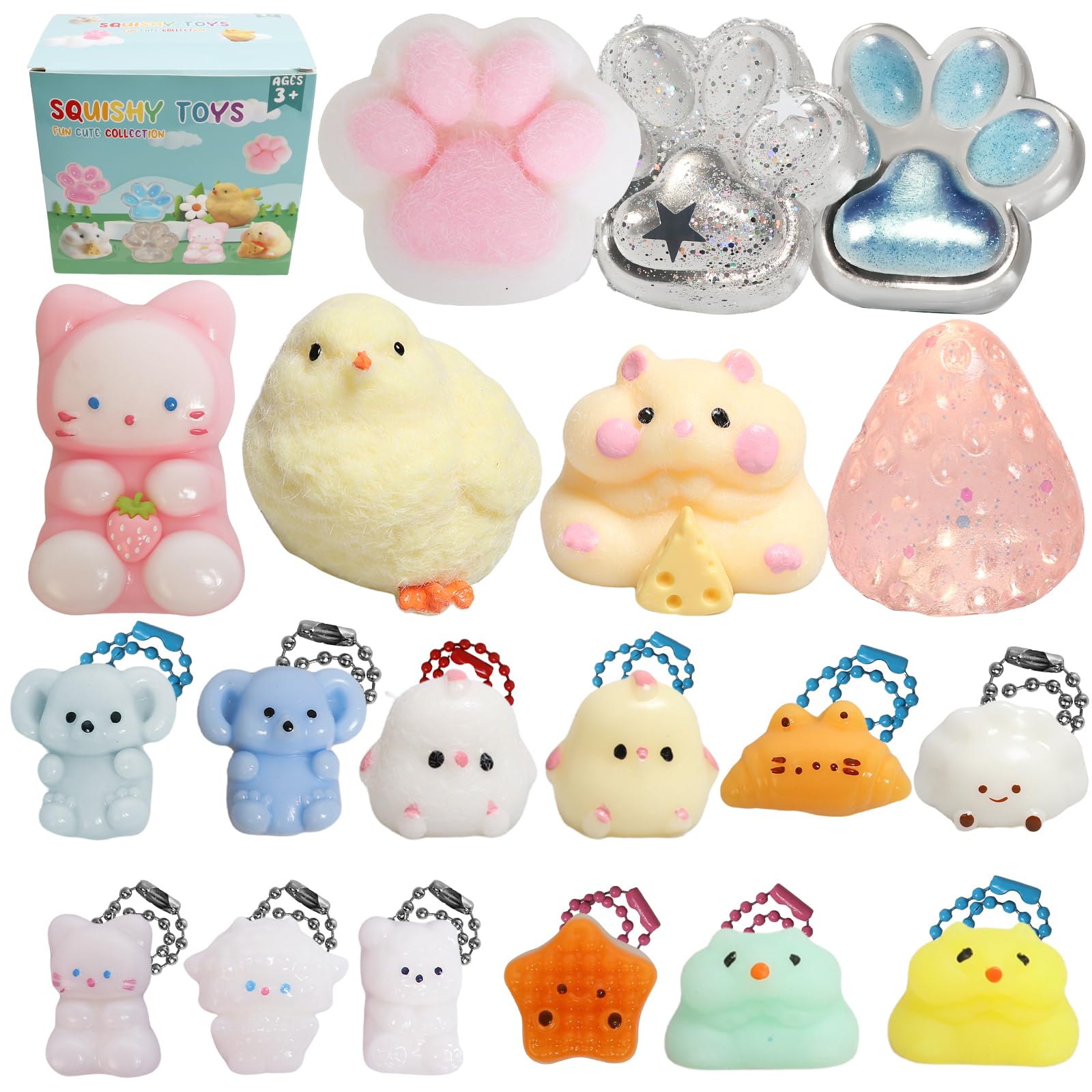 Yidayes squishy pack strawberry – ultra-soft stress reliever for desks and classrooms.