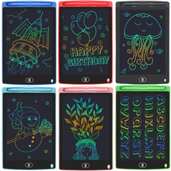 Yidedraw 6-pack LCD tablets for kids, portable on-the-go drawing for quiet travel.
