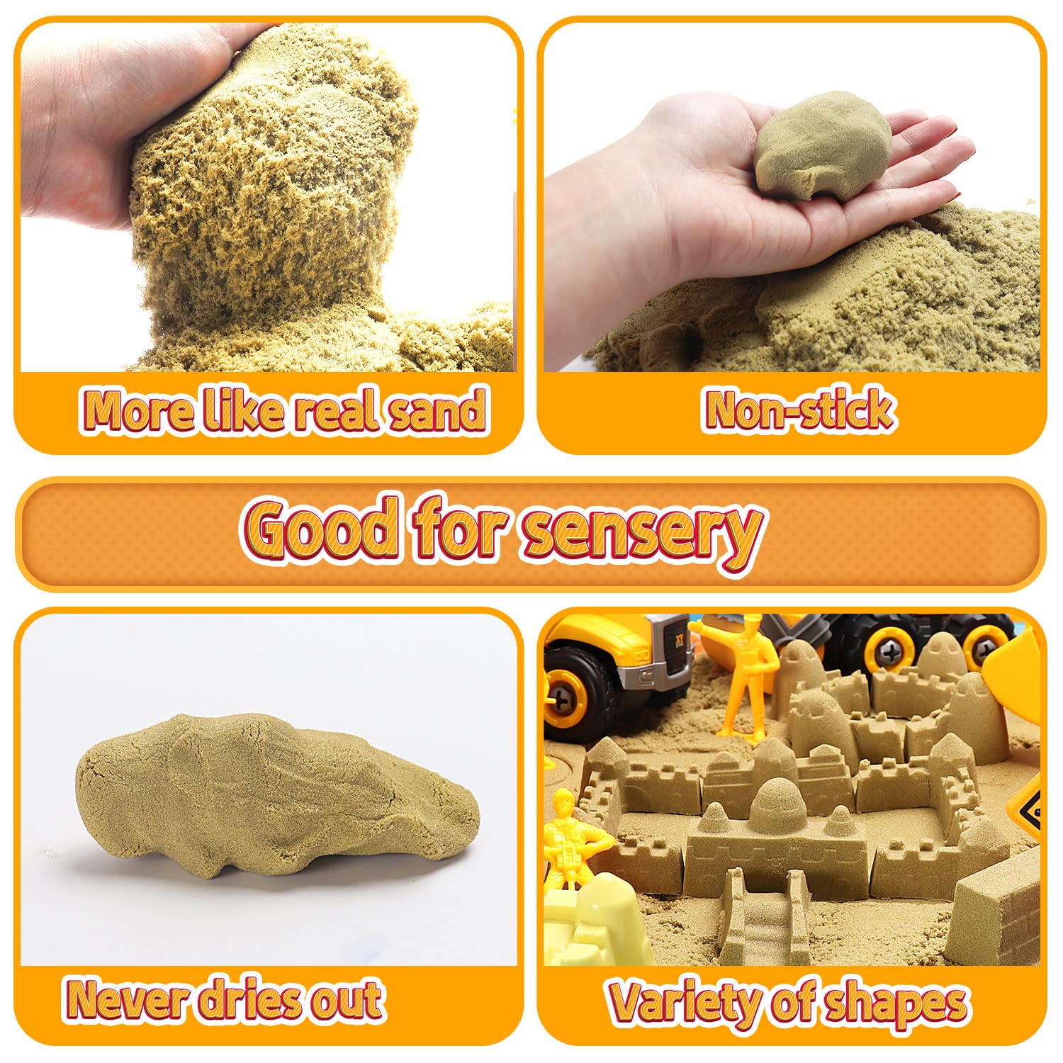 YIDESTARS sand with pliable texture ideal for shaping castles and figures