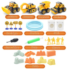 YIDESTARS trucks in bright colors for hands-on construction fun