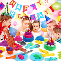 YIDESTARS cake molds and cups invite kids to create decorative sand art.