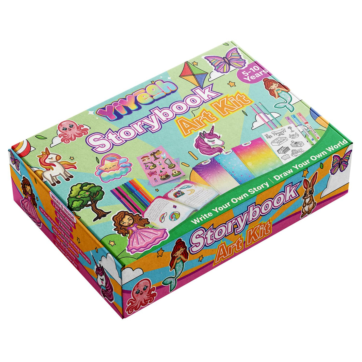 YiYeah DIY Storybook Art Kit cover showcases bold colors, inviting kids to start storytelling
