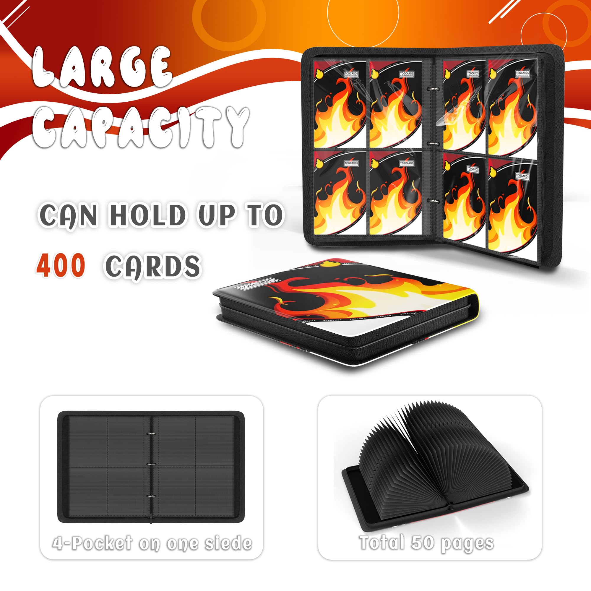 Yifan 50 removable sleeves pack supports flexible reorganization and card protection.