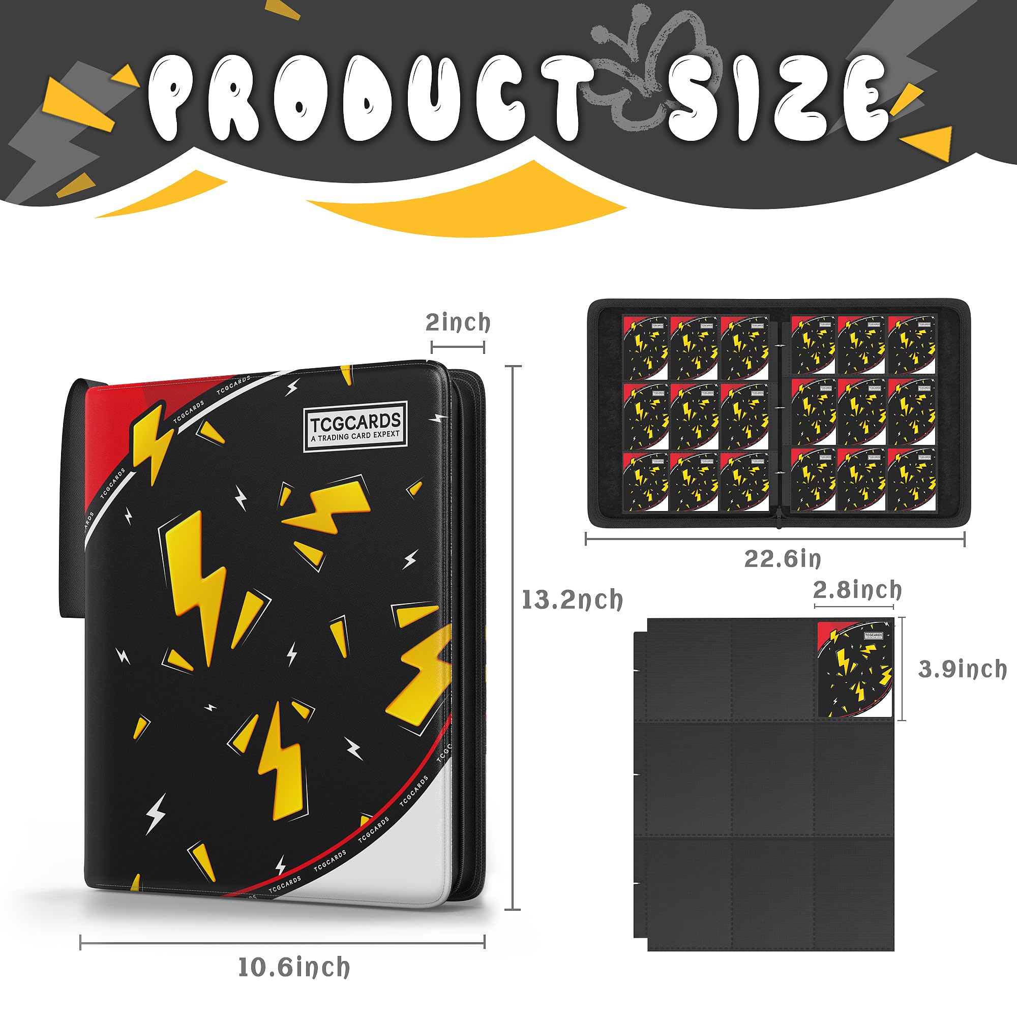 Yifan binder open with 50 removable sleeves for flexible organization