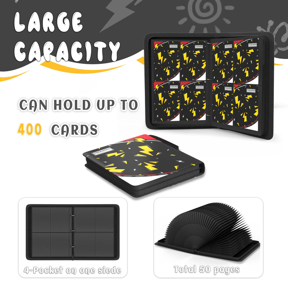 Contains 50 removable sleeves capable of holding up to 400 cards