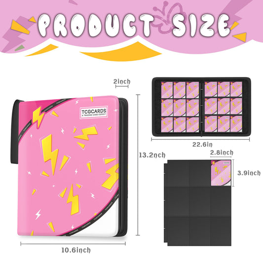 Yifan binder pink open view highlights easy access to cards.